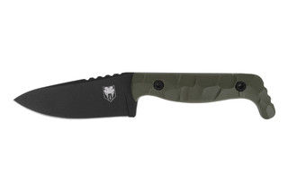 Cobratec Kingpin 4" Drop Point Fixed Blade Knife has an OD green handle